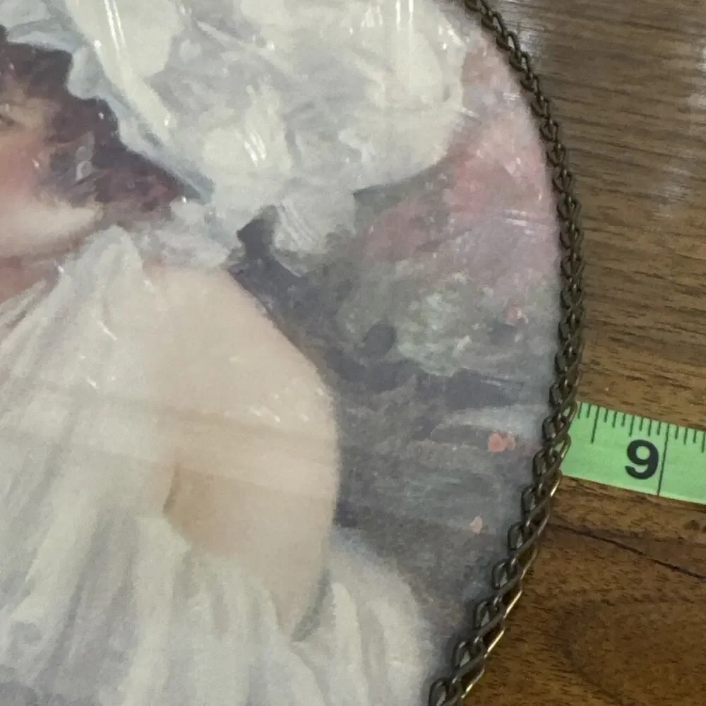 Vtg. “ Priscilla” Oval Filigree Frame Flue Cover